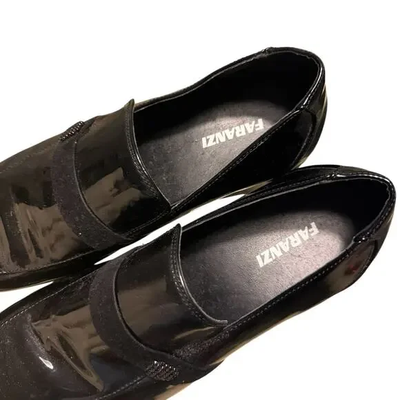 Faranzi Mens Black Patent Leather Loafer Slip-On Tuxedo Dress Shoe Size 12 - Picture 5 of 10